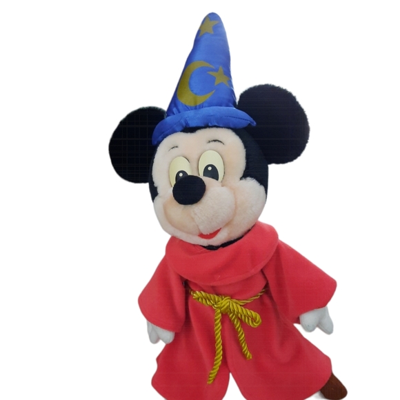 Disney's Fantasia Mickey Mouse Sorcerer’s Apprentice Plush 17" Excellent Conditi - Picture 2 of 6